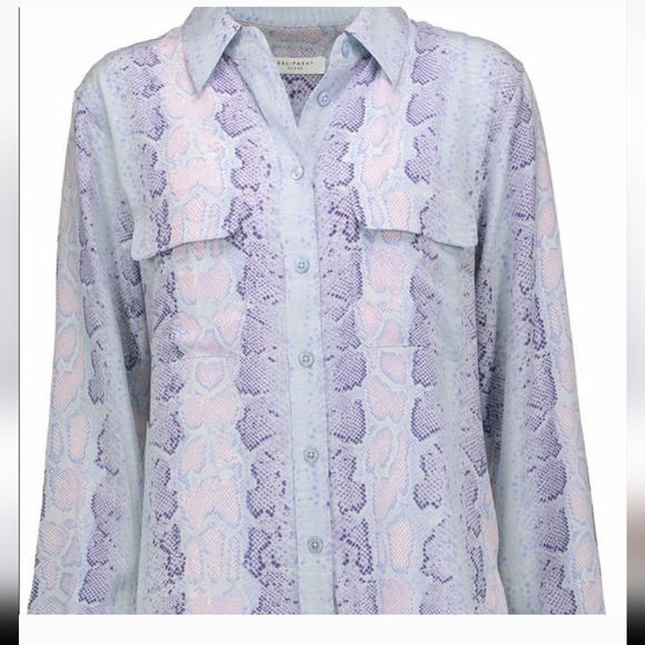 Equipment Femme Silk Snake Print Button Down Blouse - Picture 1 of 7